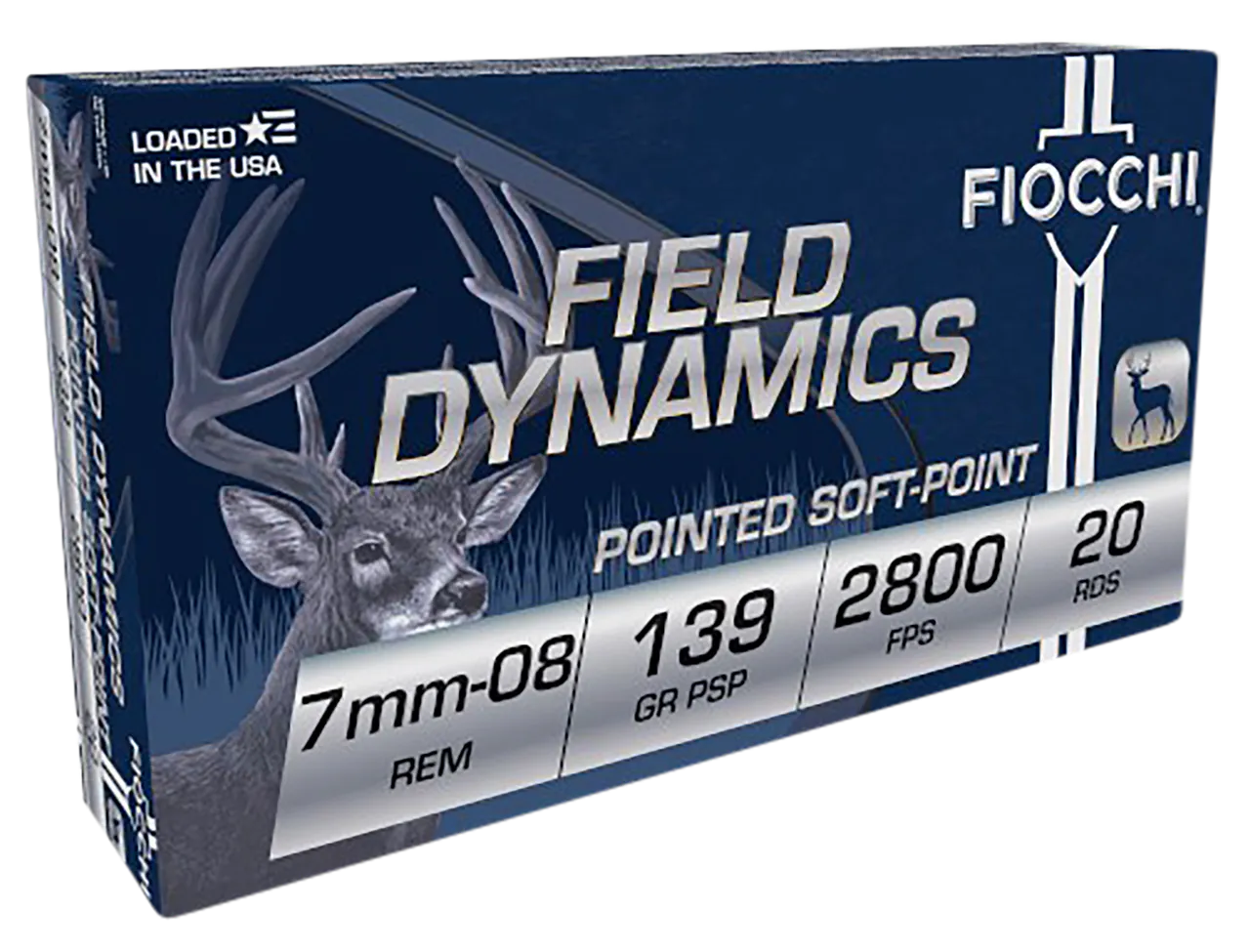 Fiocchi 7MM08B Field Dynamics 7mm-08Rem 139gr Pointed Soft Point 20 Per Box/10 Case