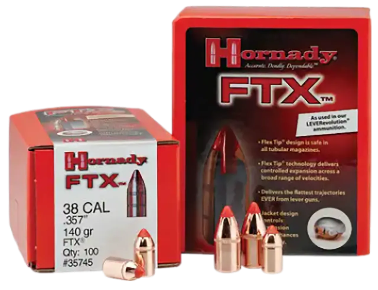 Hornady 35105 FTX 35 Cal .358 200 gr Flex Tip eXpanding 100 Per Box/ 15 Case