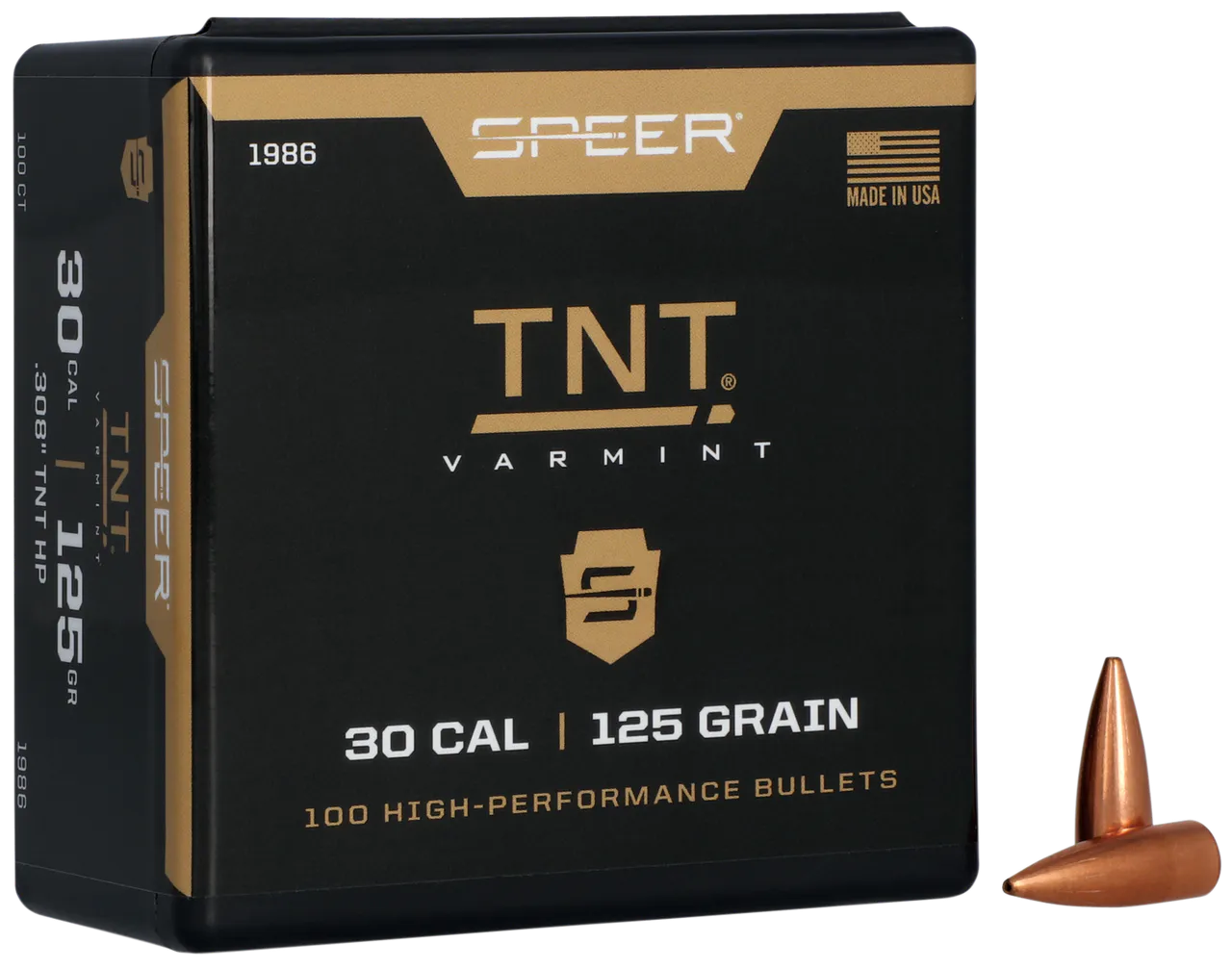 Speer 1986 TNT  30Cal 125gr Jacketed Hollow Point 100 Per Box/5 Case