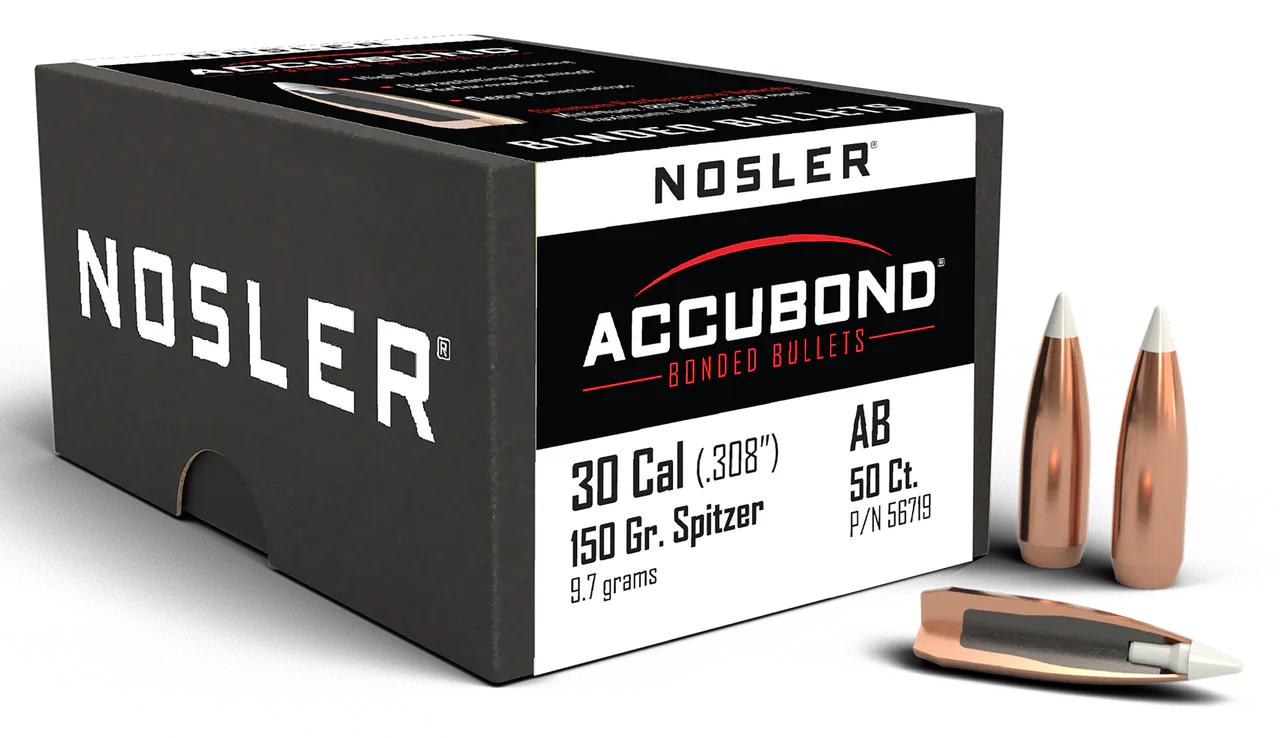 Nosler 56719 AccuBond  30Cal 150gr Spitzer Point Boat Tail 50/Box