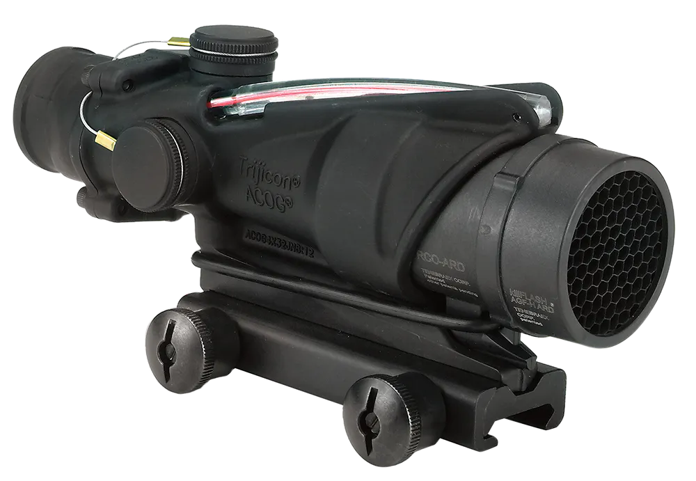 Trijicon 100226 ACOG Black Hardcoat Anodized 4x32mm Illuminated Red Chevron Reticle