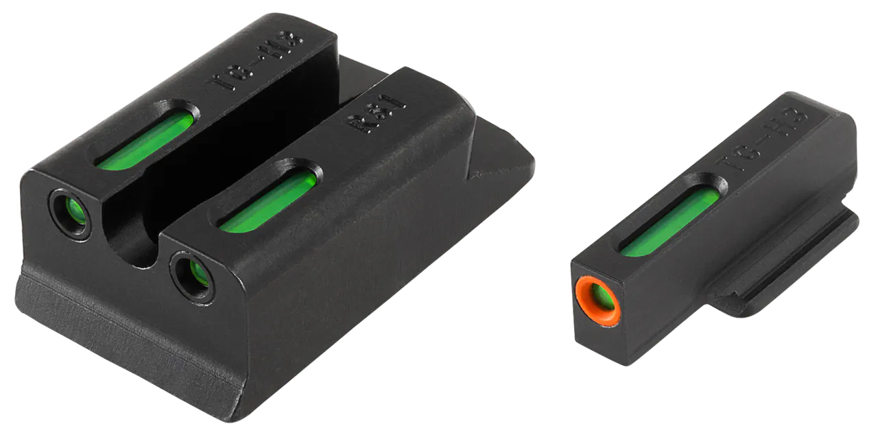 TruGlo TG13RS1PC TFX Pro Black | Green Tritium & Fiber Optic Orange Outline Front Sight Green Tritium & Fiber Optic Rear Sight