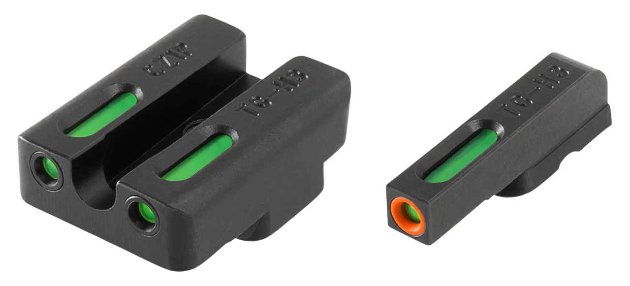 TruGlo TG13WA2PC TFX Pro Black | Green Tritium & Fiber Optic Orange Outline Front Sight Green Tritium & Fiber Optic Rear Sight