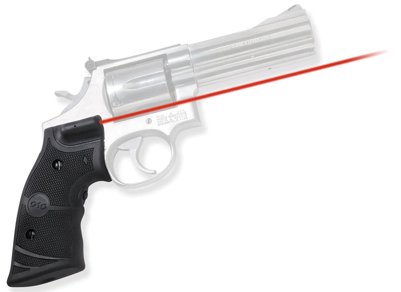 Crimson Trace 011280 Lasergrips Fits S&W K & L Frames Square Butt, Red Laser 633nM Wavelength 5mW Output, Black Polymer