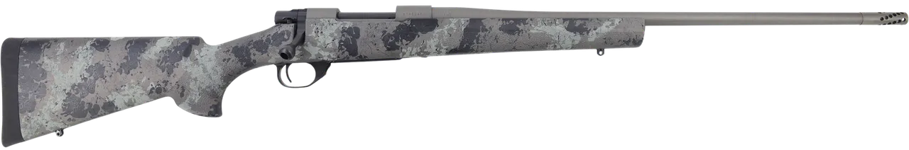 Howa HFN270GL 1500 Fence Line 270 Win 5+1 22" Tungsten Cerakote Threaded Barrel, Tungsten Cerakote Aluminum Drilled & Tapped Receiver, Gray Light Camo Fixed Synthetic Stock, Right Hand