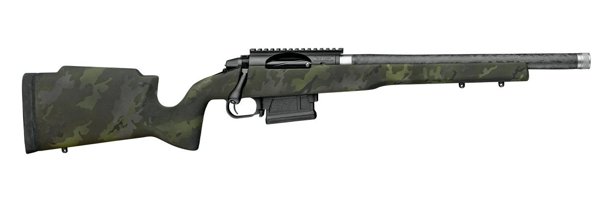 Proof Research 151396 Elevation MTR 2.0 6.5 PRC 3+1 20" Carbon Fiber Match Grade Threaded Barrel, Black Receiver w/Picatinny Rail, Midnight Camo Proof Fixed Carbon Fiber Stock, Right Hand