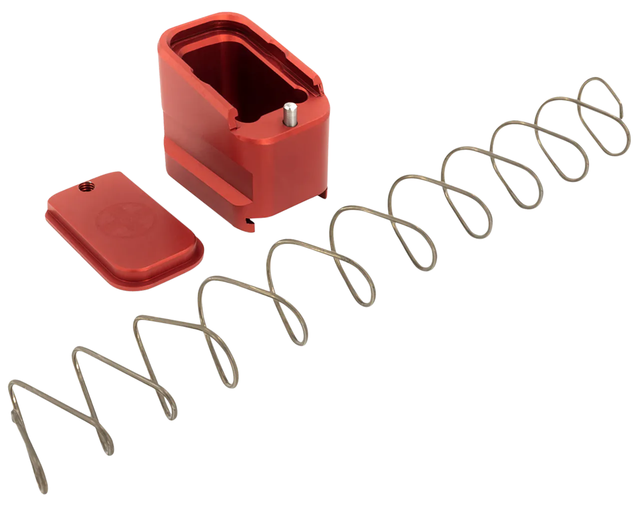 Shield Arms G19ME5RED Magazine Extension  +5 Extended 9mm Luger/40 S&W 5rd Compatible w/Glock 19/23, Red Anodized Aluminum