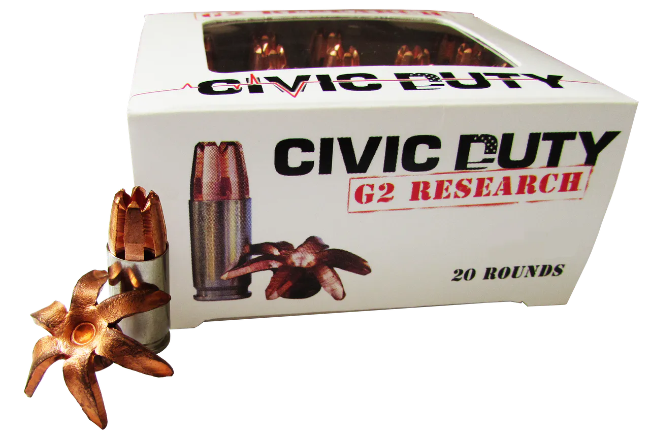 G2 Research G00617 Civic Duty 45ACP 164gr Copper Expansion Projectile 20 Per Box/25 Case