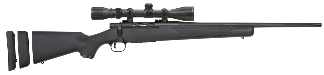 Mossberg 28027 Patriot Super Bantam 6.5 Creedmoor Caliber with 5+1 Capacity, 20" Fluted Barrel, Blued Metal Finish & Black Synthetic Stock Right Hand (Youth) Includes 3-9x40mm Scope