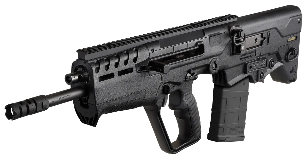 IWI US T7B16 Tavor 7 7.62x51mm NATO Caliber with 16.50" Barrel, 20+1 Capacity, Black Metal Finish, Black Fixed Bullpup Stock & Black Polymer Grip Right Hand