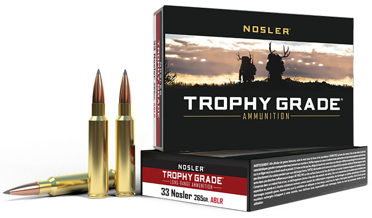 Nosler 60099 Trophy Grade Long-Range 33Nosler 265gr Nosler Spitzer AccuBond Long Range 20 Per Box/10 Case