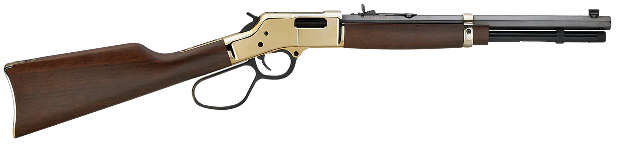 Henry H006MR41 Big Boy Carbine Full Size 41 Rem Mag 7+1 16.50" Blued Octagon Barrel, Brass Polished Brass Receiver, American Walnut Wood Stock Right Hand