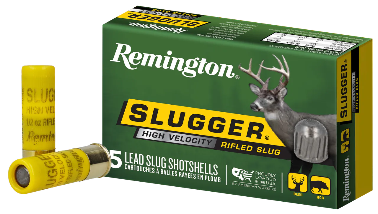 Remington Ammunition 28608 Slugger High Velocity 20 Gauge 2.75" 1/2 oz Rifled Slug Shot 5 Per Box/ 50 Cs