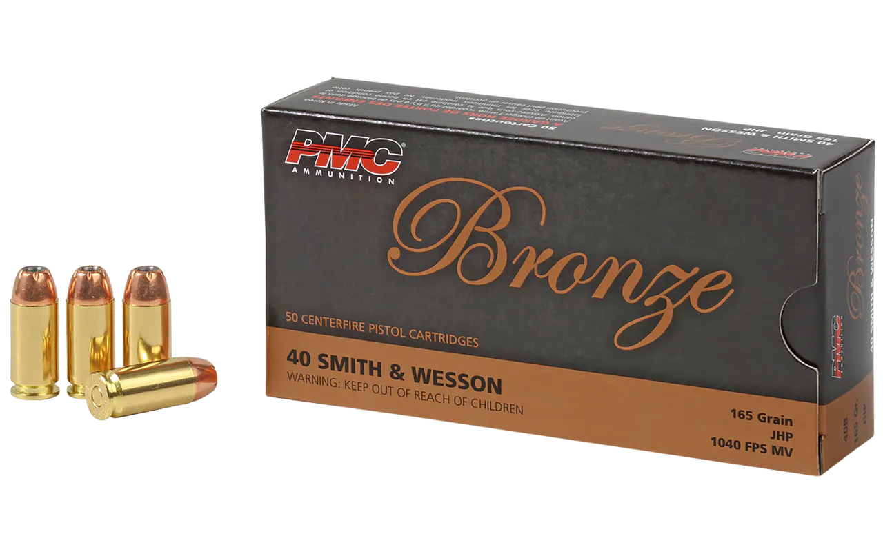 PMC 40B Bronze 40S&W 165gr Jacketed Hollow Point 50 Per Box/20 Case