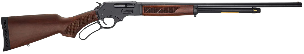 Henry H018G410 Side Gate Full Size 410 Bore Lever 2.50" 6+1 24" Blued Steel Barrel, Blued Drilled & Tapped Steel Receiver, Fixed American Walnut Wood Stock, Right Hand