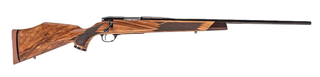 Weatherby MDX01N222RR4T Mark V Deluxe Varmintmaster 22-250 Rem 24" Threaded Barrel, Drilled & Tapped Steel Receiver, Monte Carlo High Gloss Walnut Wood Stock