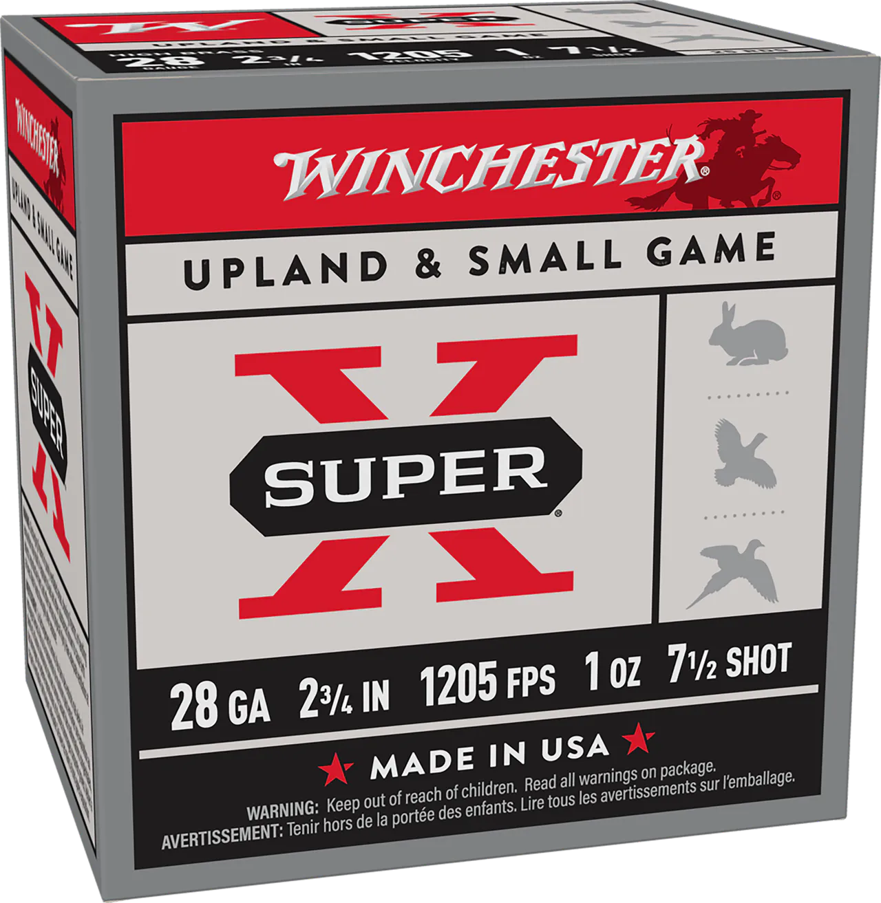 Winchester Ammo X28H7 Super X Heavy Game Load High Brass 28Gauge 2.75" 1oz 7.5Shot 25Per Box/10 Case