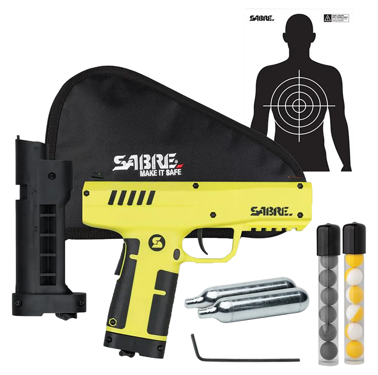 Sabre SLPIC2 Compact Projectile Launcher Range 175ft Black/Yellow *CA Approved