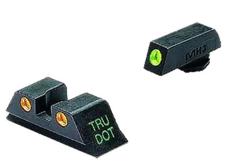 Meprolight USA 102223301 Tru-Dot Sight Set Green Tritium Front/Orange Tritium Rear, Compatible w/Glock 10mm/45 ACP