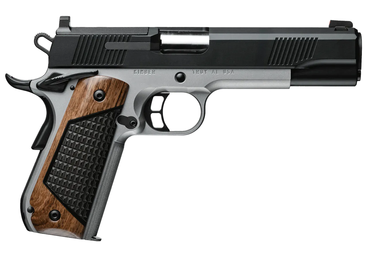 KIMBER CUSTOM 1911 NEXT GENERATION 45ACP PISTOL 5" TWO TONE, O.R.BLK WALNUT/G10 GRIPS 2-7RD MAGS