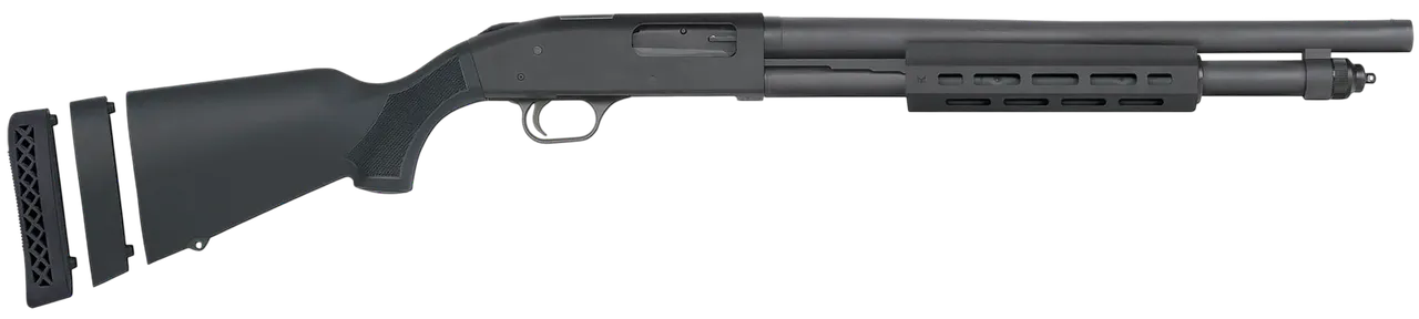 Mossberg 50799 590A1 12 Gauge Pump 3" 6+1 18.50" Black Parkerized Heavy Walled Barrel, M-LOK Forend, Black Parkerized Steel Drilled & Tapped Receiver, Fixed Black Synthetic Stock, Cylinder Bore Choke