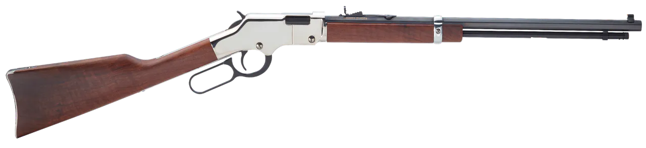 Henry H004SM Golden Boy Silver 22 WMR Caliber with 12+1 Capacity, 20" Blued Barrel, Nickel-Plated Metal Finish & American Walnut Stock Right Hand (Full Size)
