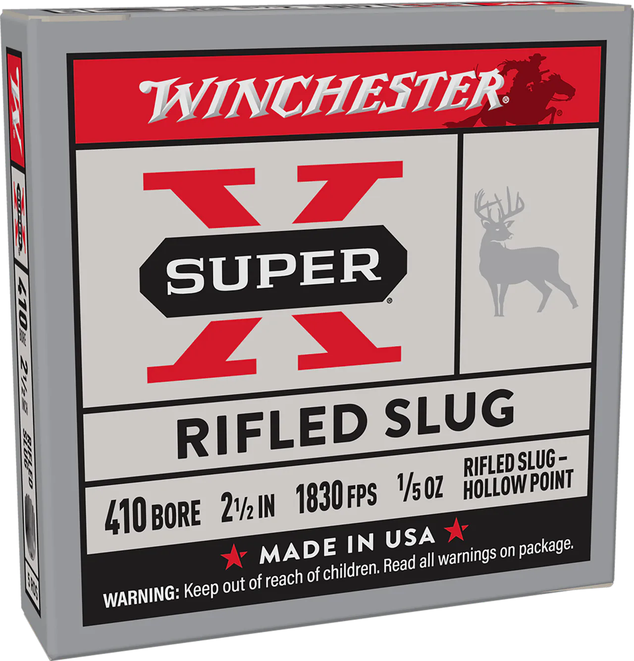 Winchester Ammo X41RS5 Super X 410Gauge 2.50" 1/5oz Rifled Slug Shot 5 Per Box/50 Case