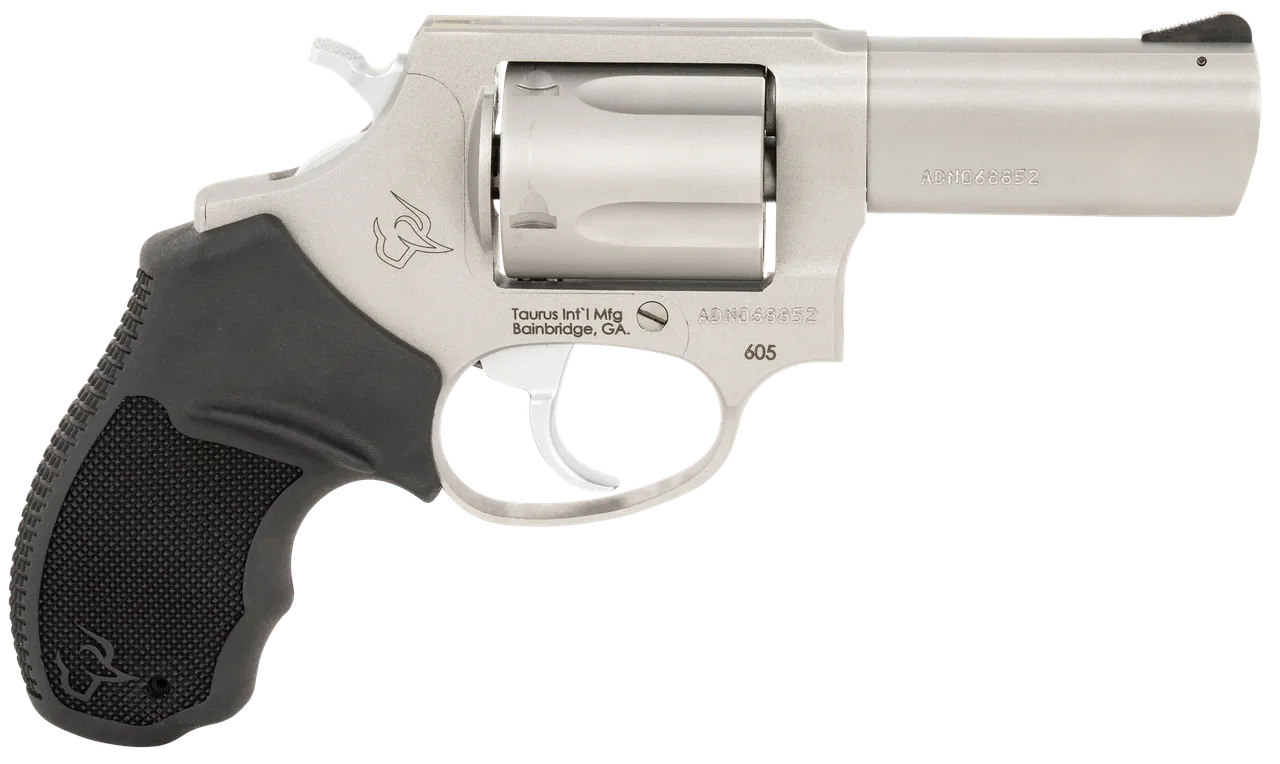 Taurus 2-605P39 605 T.O.R.O. Small Frame 38 Special +P/357 Mag 5 Shot 3" Stainless Steel Barrel, Frame & Cylinder, Black Rubber Grip, Transfer Bar Safety, Optic Mount For Micro Red Dot