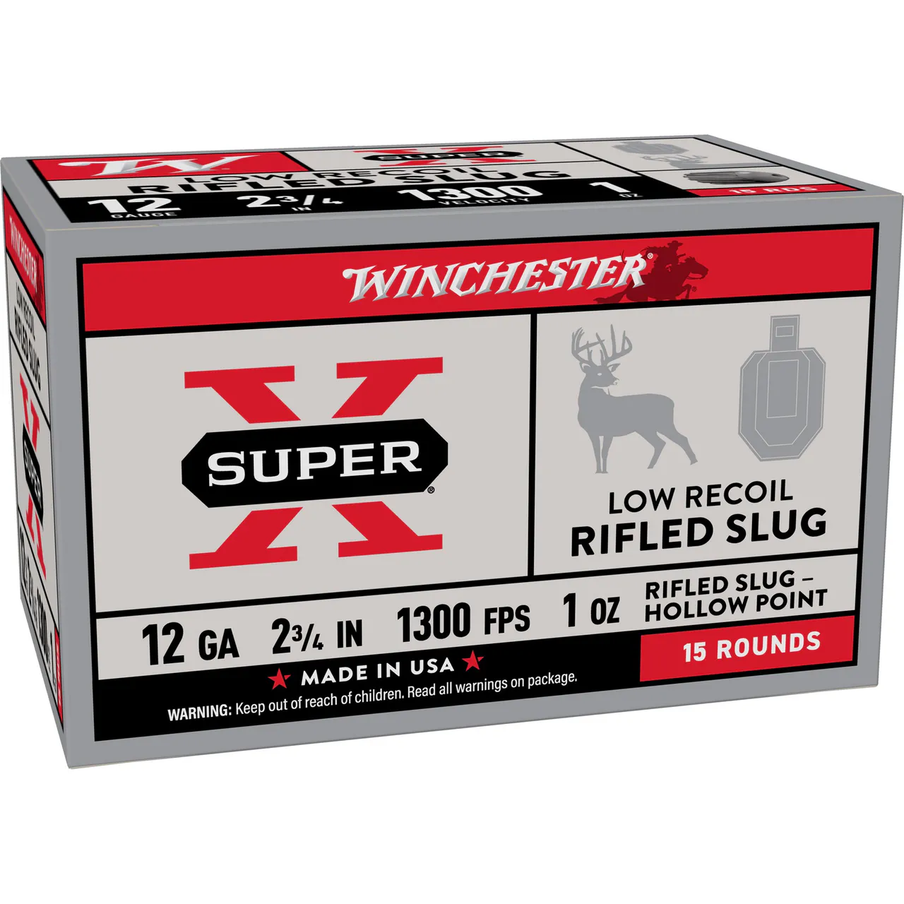 WIN SPR-X 12GA 2.75" RIF SLUG 15/150