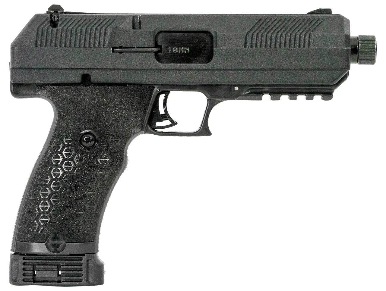Hi-Point JXP10 JXP  10mm Auto 10+1, 5.20" Black Steel Threaded Barrel, Black Powder Coated YC9 Styled/Serrated Steel Slide, Black Polymer Frame w/Picatinny Rail, Black Textured Polymer Grip
