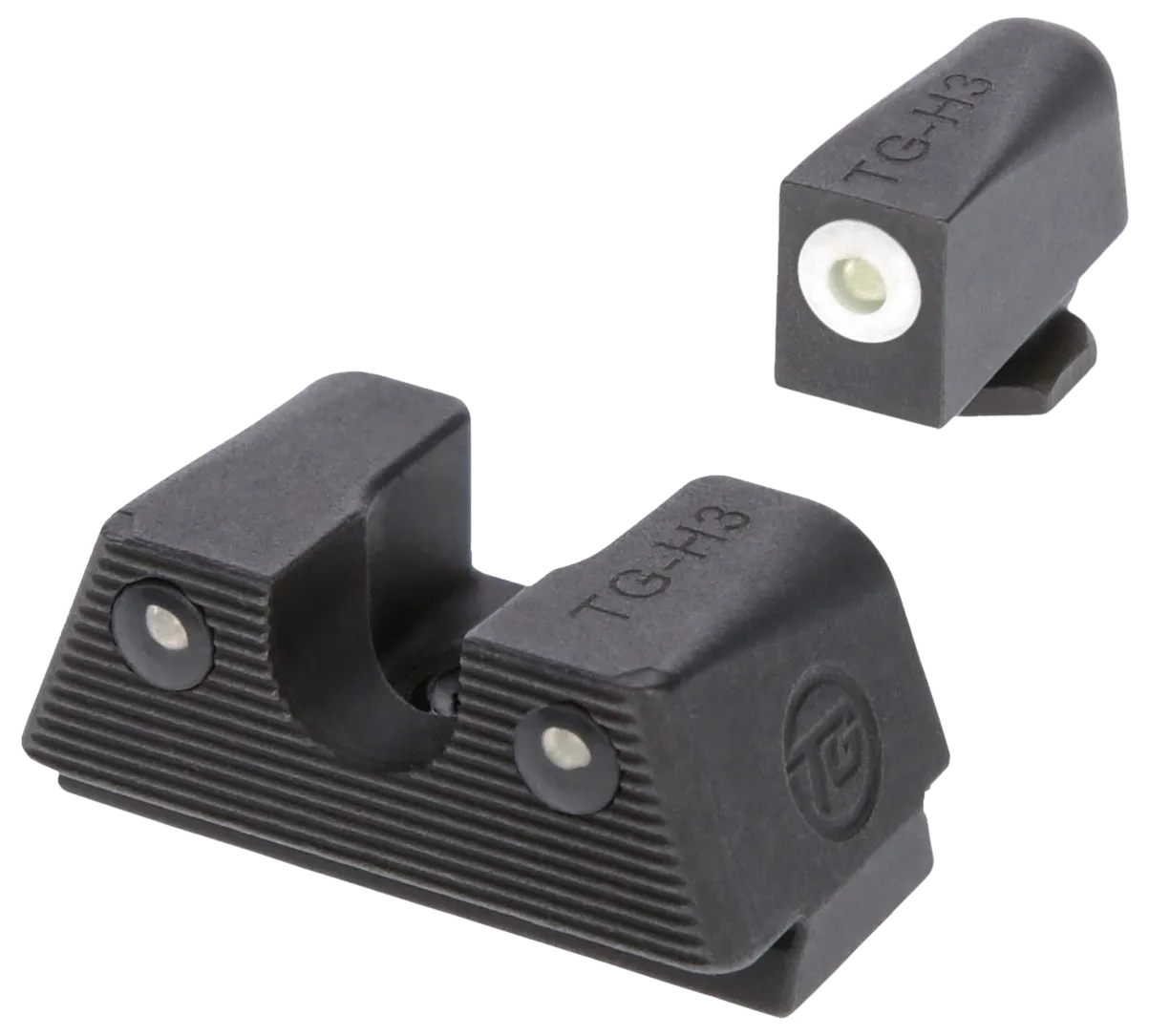 TruGlo TGTG231G1XA Tritium X White Outline Tritium Front/Green Tritium Rear/Black Nitride Fortress Frame, Compatible w/Glock 42/43/43X/48 Except MOS, Front Post/Rear Dovetail Mount