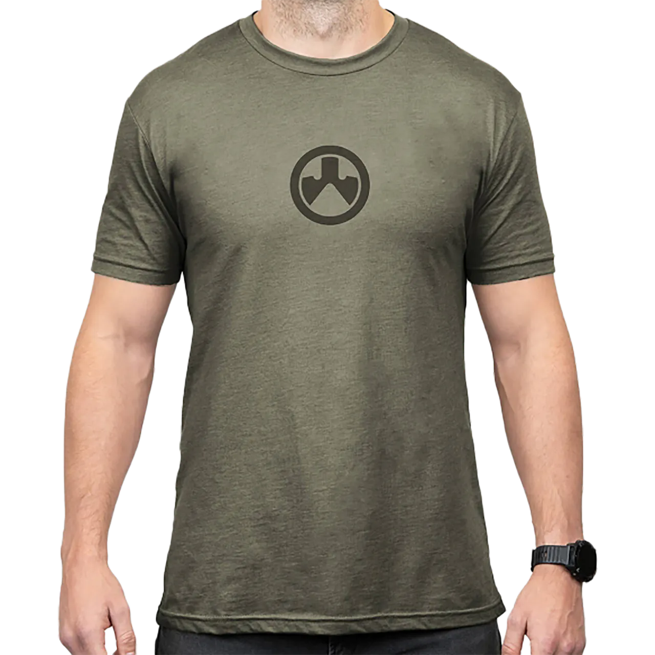 Magpul MAG1115-317-XL Icon Logo Olive Drab Heather Cotton/Polyester Short Sleeve XL