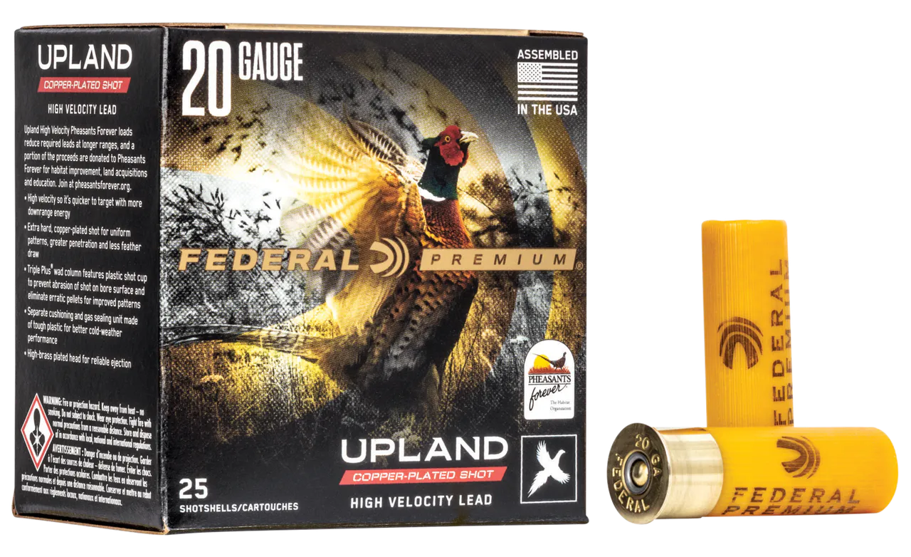 Federal PF2046 Premium Wing-Shok Pheasant Forever High Velocity 20Gauge 2.75" 1oz 6Shot 25 Per Box/10 Case
