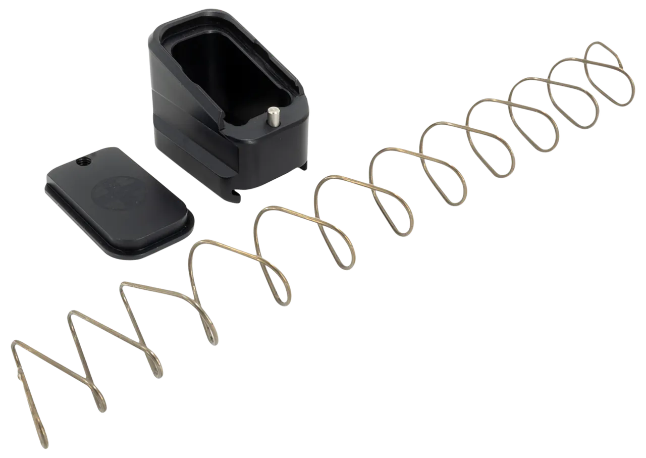 Shield Arms G17ME5BLK Magazine Extension +5 Extended 40 S&W/9mm Luger Compatible w/Glock 17/19X/22/34/35/45, Black Anodized Aluminum