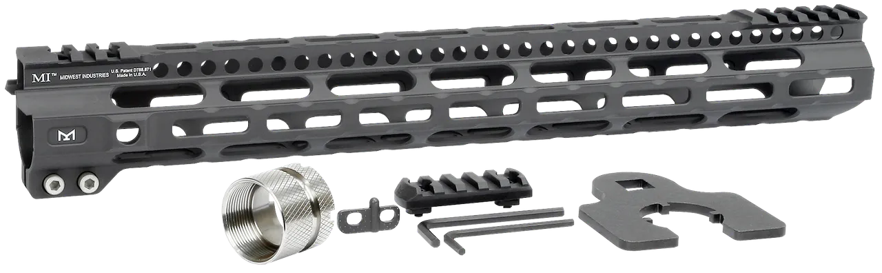 Midwest Industries MIULW15 Ultralight  AR-15 Black Hardcoat Anodized Aluminum/Polymer 15" Picatinny/M-LOK