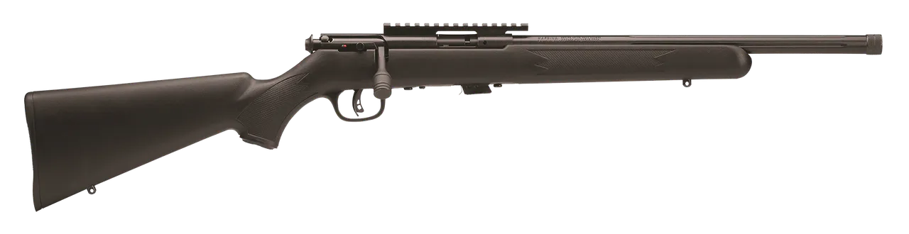Savage Arms 96699 93R17 FV-SR Full Size 17 HMR 5+1 16.50" Matte Black Heavy Threaded Barrel, Matte Black Picatinny Rail Carbon Steel Receiver, Matte Black Fixed Varmint Synthetic Stock, Right Hand