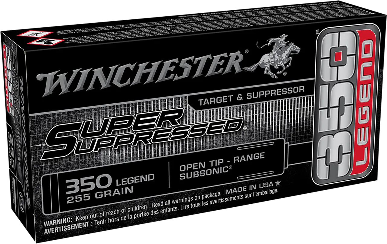 Winchester Ammo SUP350 Super Suppressed 350Legend 255gr Open Tip Range 20 Per Box/10 Case
