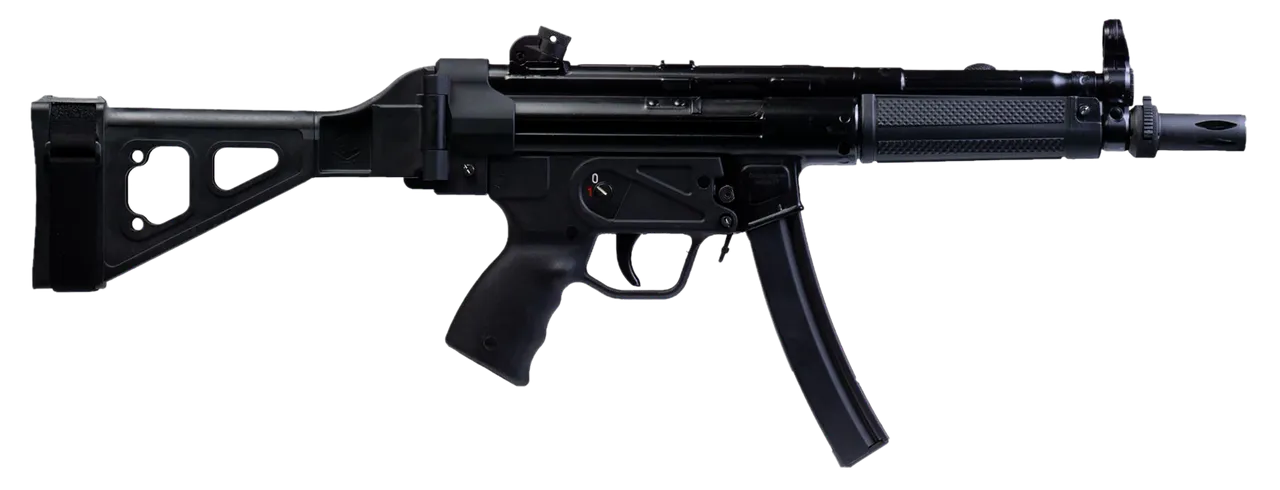 Century Arms HG6034SB-N AP5 P 9mm Luger 30+1 9" Black Threaded Barrel, Black Synthetic SB Tactical Brace, Black Polymer Pistol Grip