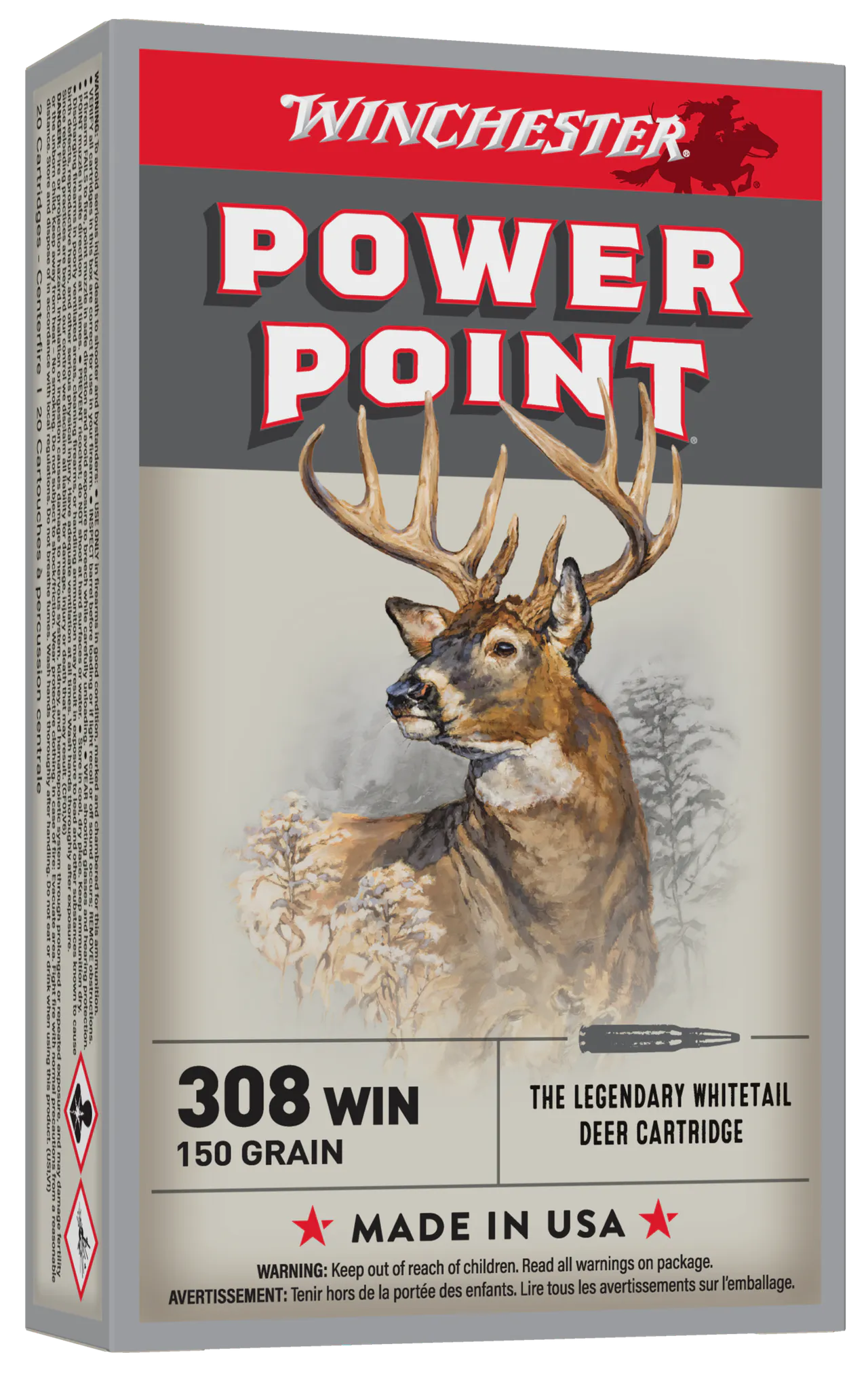 Winchester Ammo X3085 Power-Point  308Win 150gr 20 Per Box/10 Case