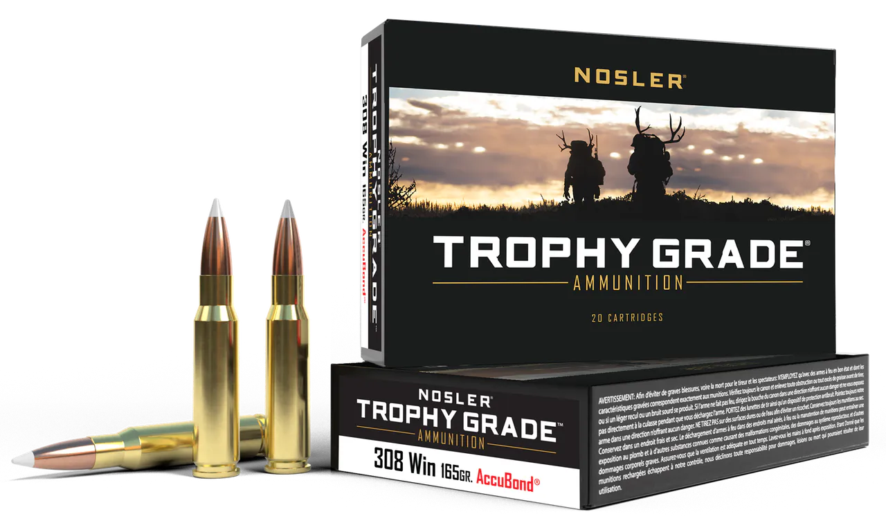 Nosler 60049 Trophy Grade 308Win 165gr Nosler AccuBond 20 Per Box/10 Case