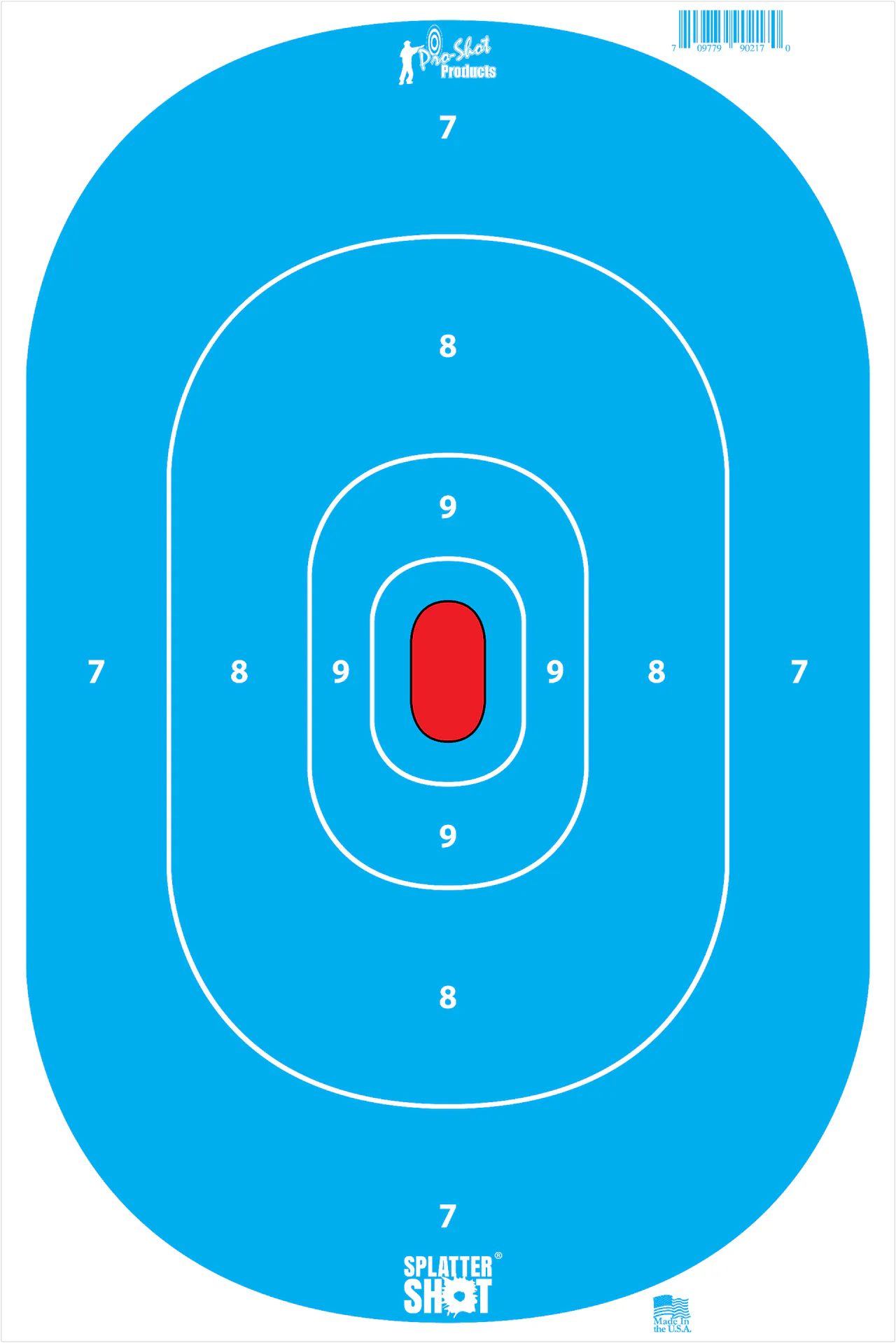 Pro-Shot SILHINTPBLUE SplatterShot Silhouette Hanging Tagboard 12" x 18" Hi-Vis Blue Impact Enhancement White 8 Per Pkg