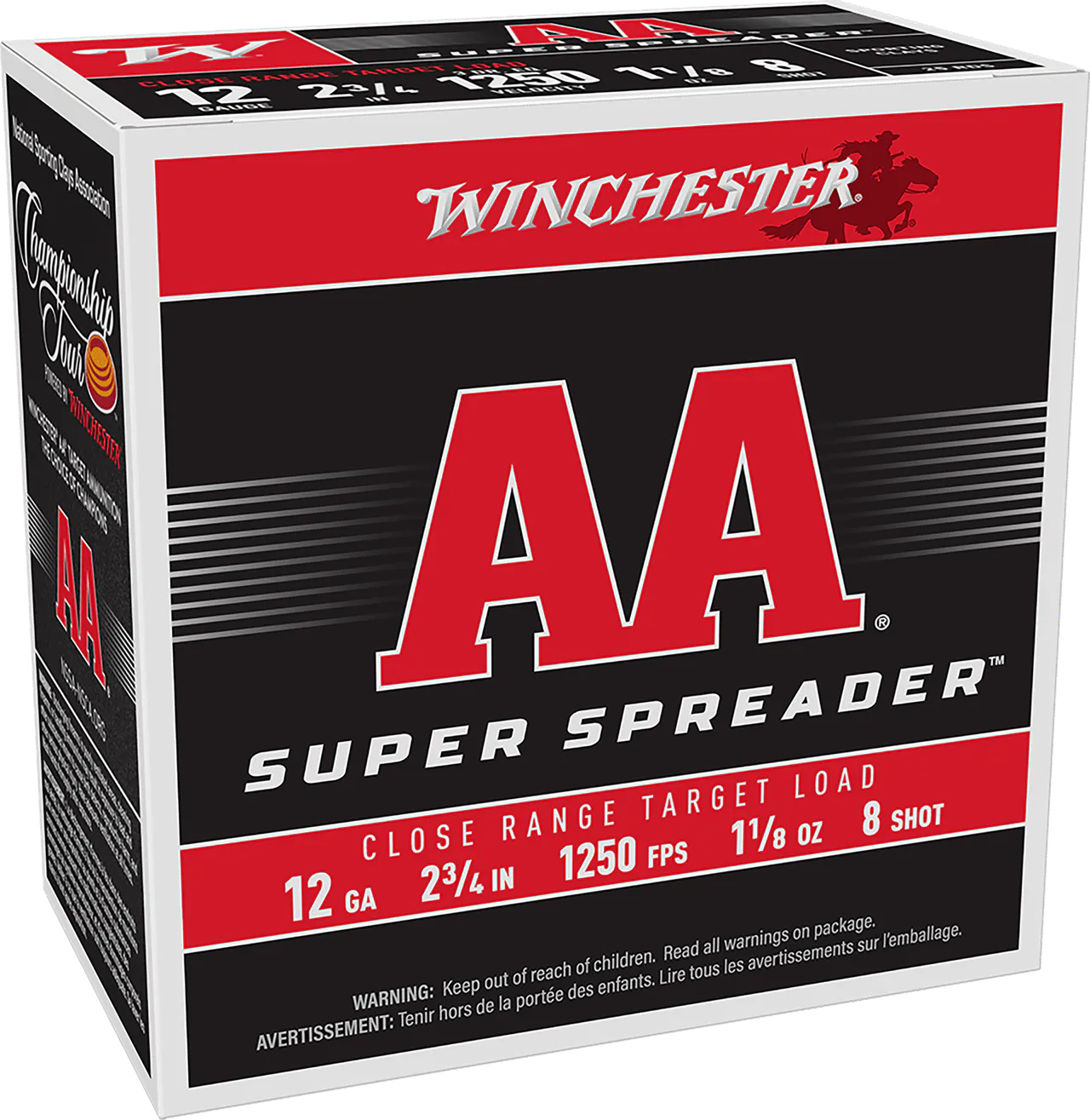 Winchester Ammo AAS128 AA Super Spreader 12Gauge 2.75" 1 1/8oz 25 Per Box/10 Case