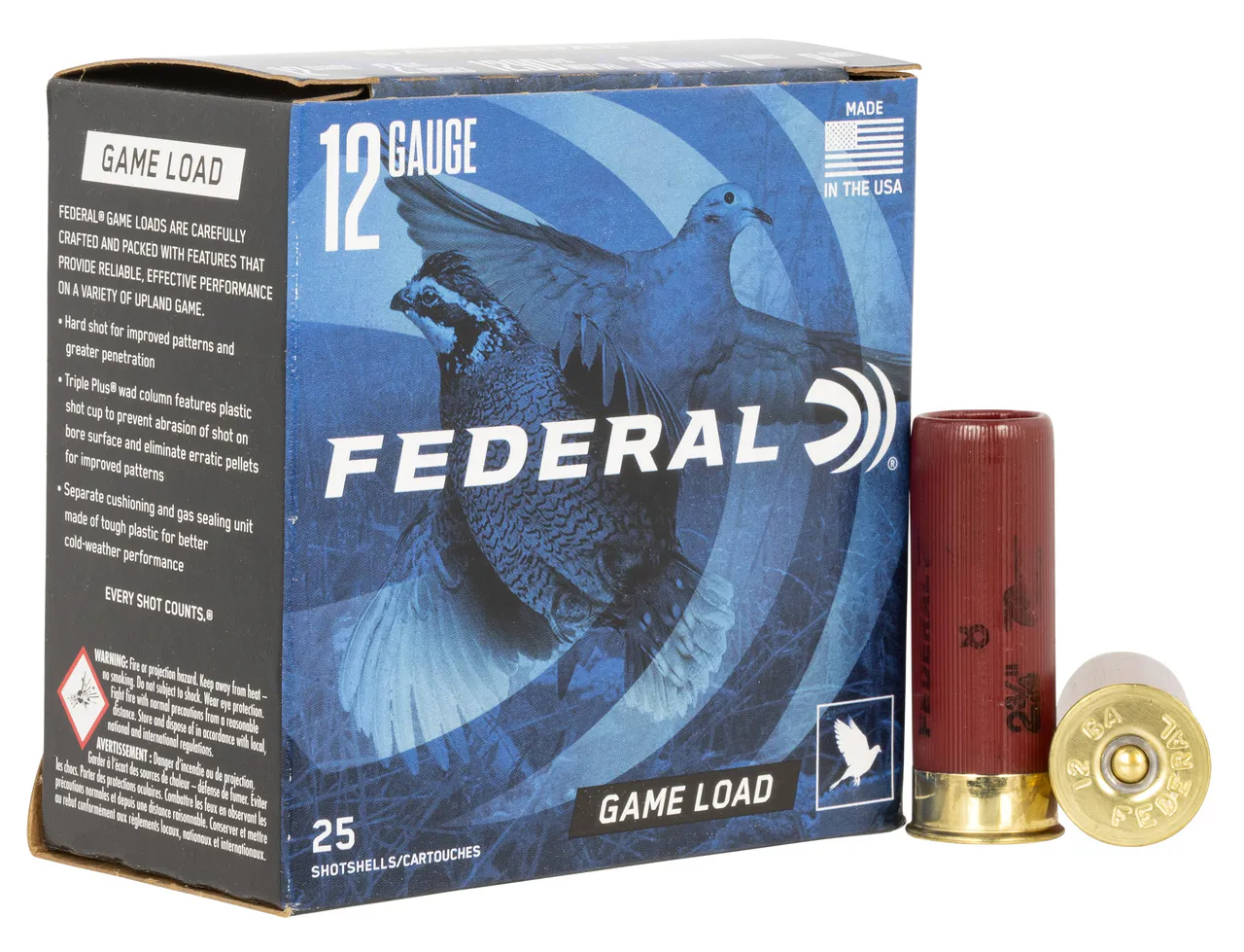 Federal H1218 Game-Shok Upland 12Gauge 2.75" 1oz 8Shot 25 Per Box/10 Case
