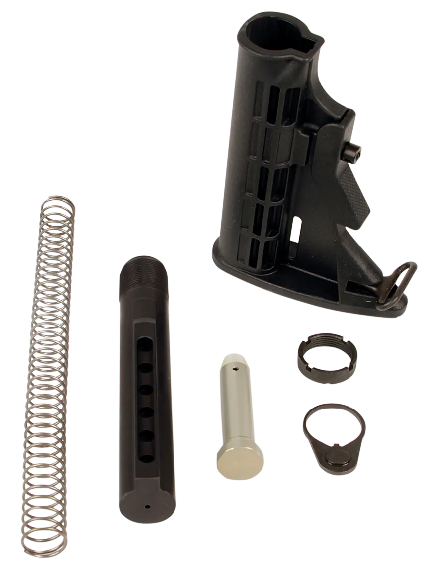 LBE Unlimited MILSTKKT Complete Mil-Spec Stock Kit  6 Position Black Synthetic for AR-15, M4