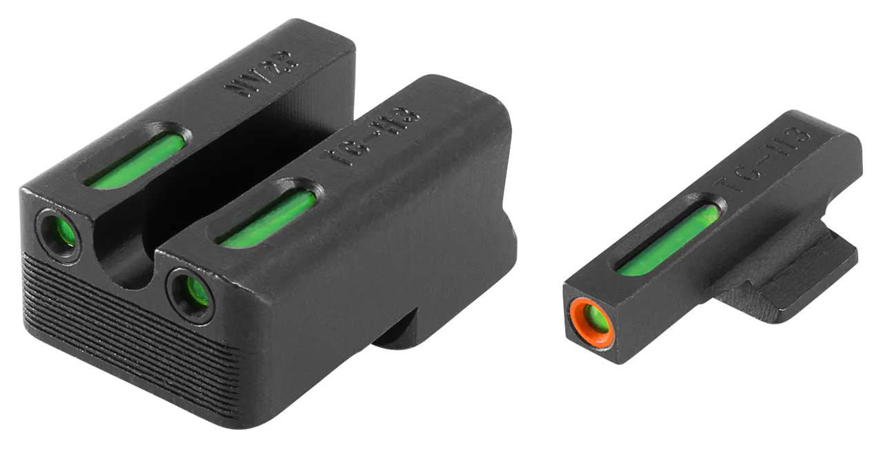 TruGlo TG13NV3PC TFX Pro  Black | Green Tritium & Fiber Optic Orange Outline Front Sight Green Tritium & Fiber Optic Rear Sight