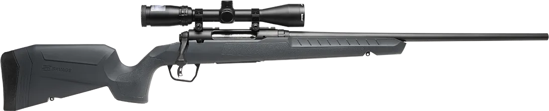 Savage Arms 32172 Axis 2 XP Combo Full Size 22-250 Rem 4+1 22" Black Sporter Barrel, Black Carbon Steel Receiver Drilled & Tapped, Gray Fixed Synthetic Stock, Weaver 3-9x40mm Scope, Right Hand