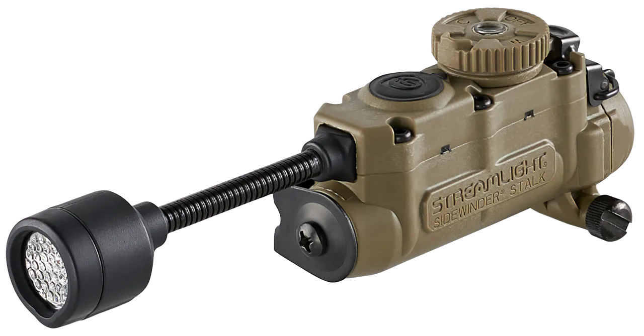 Streamlight Sidewinder Stalk Helmet Light 23/28/57/76 Lumens White White/Red/Green/Blue/IR LED Bulb Coyote 28 Meters Distance Features Arc Rail Mount & Assembly