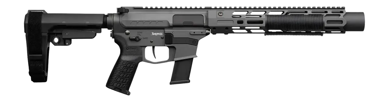 CMMG 45AEA70-TNG MkG 45 ACP 13+1 6.50" Black Nitride Threaded Barrel. Tungsten Cerakote Aluminum Receiver w/Picatinny Rail, M-LOK Handguard, Black Polymer CMMG RipBrace, CMMG Zeroed Grip, Ambidextrous