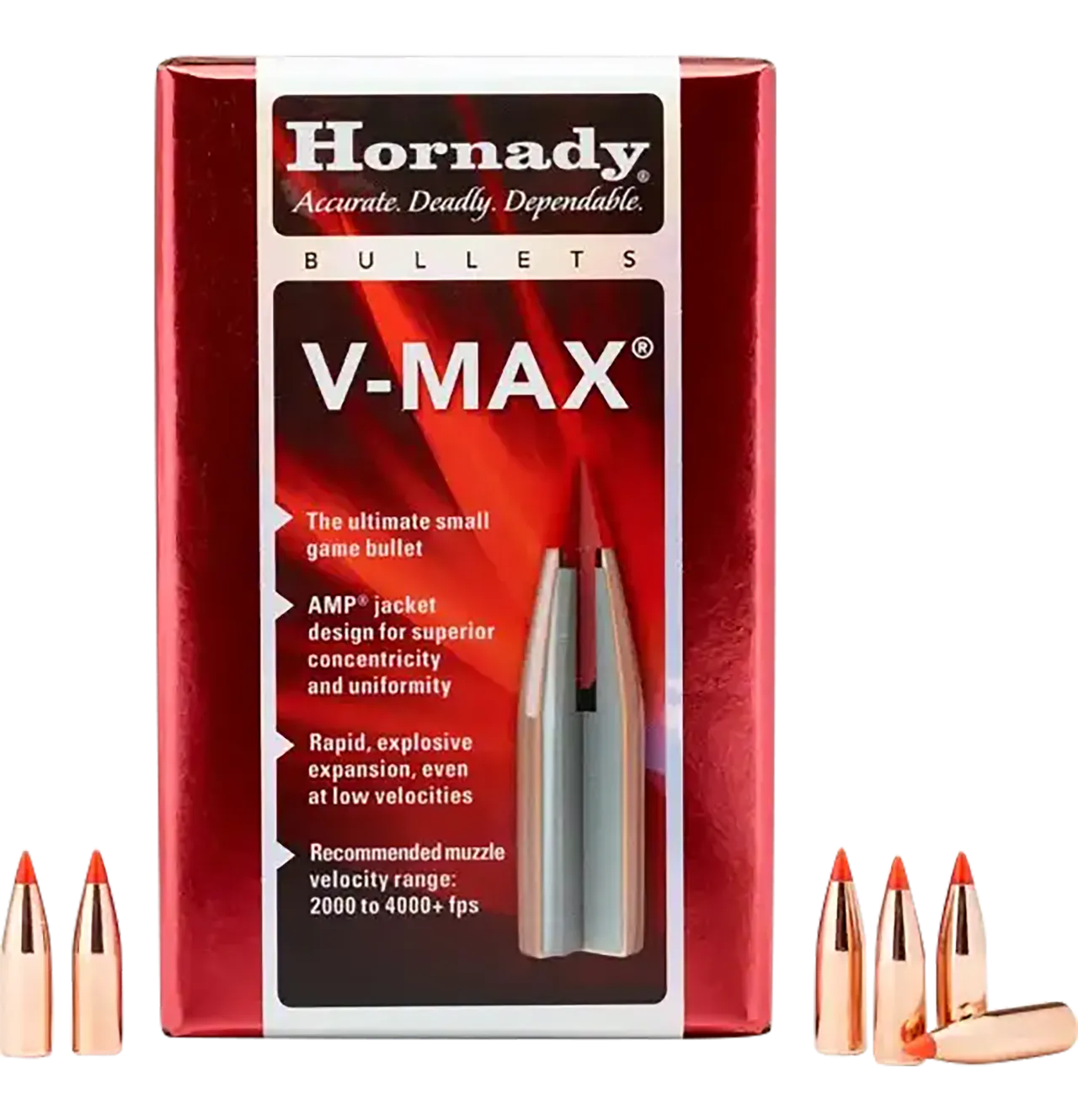 Hornady 22411 V-Max 6mm .243 58 gr 100 Per Box/ 40 Case