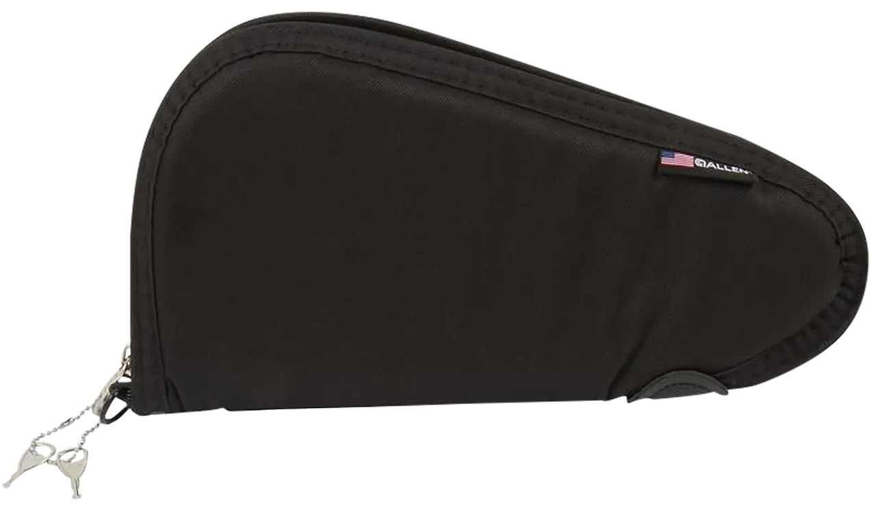 Allen 7411 Locking Handgun Case Black Endura, YKK Zippers & Foam Padding Includes 2 Keys 11" L